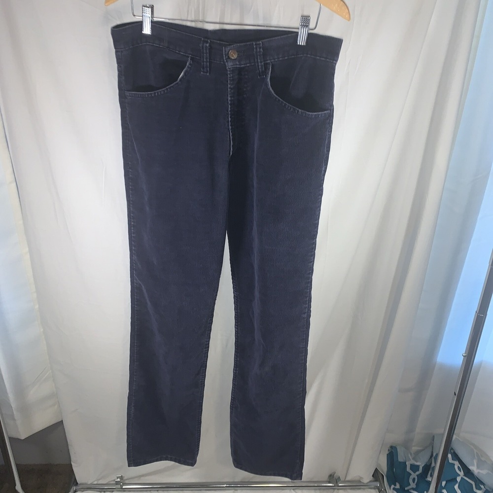 Vintage Levis 519 Corduroy Pants 80's Straight 33x32 White Tab Men Talon Zipper